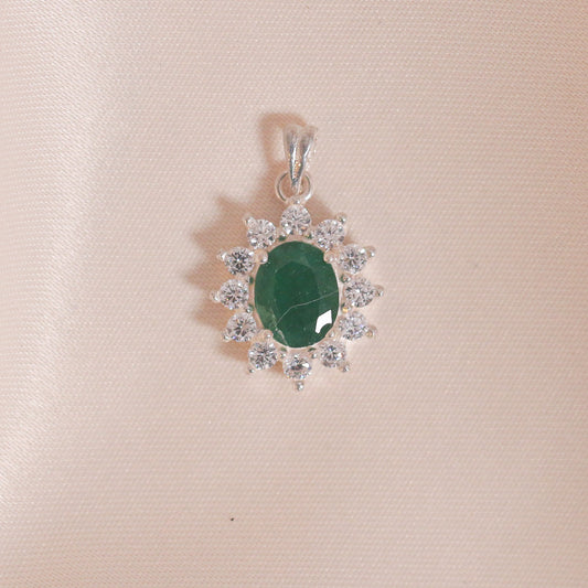 Oval Natural Emerald Pendant
