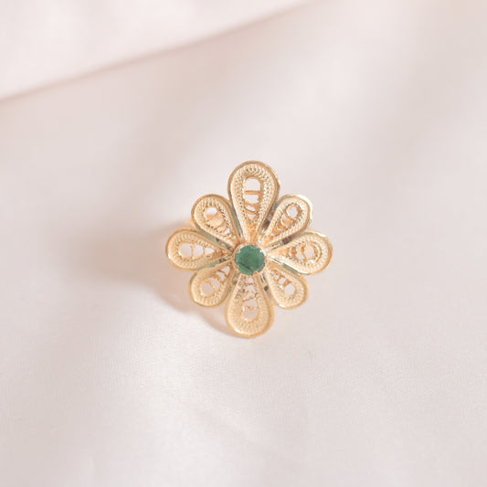 Emerald Filigree Elas Ring