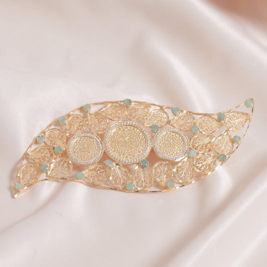 Emeralds 3 Liras brooch