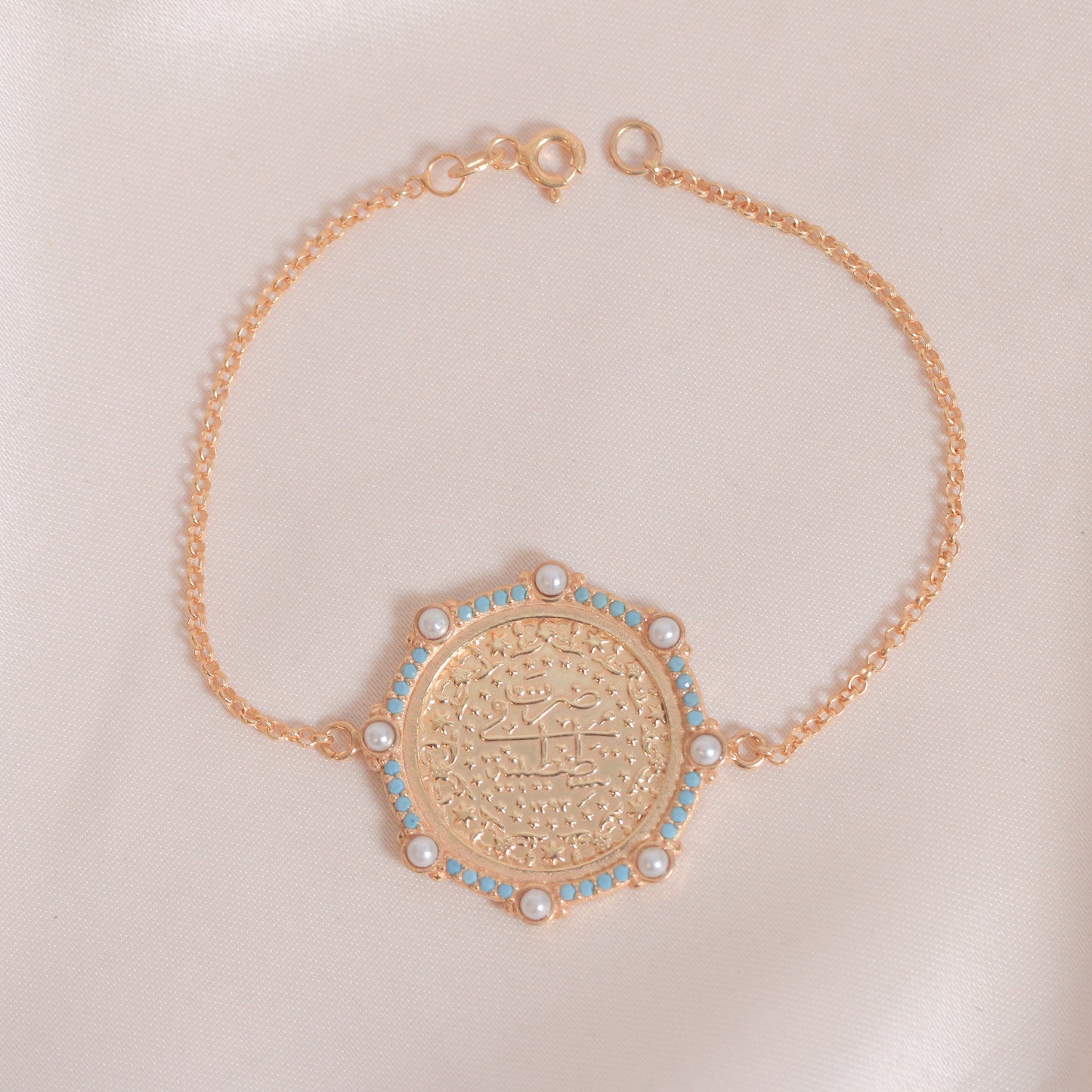 Fairuz & Pearls Big Lira Bracelet