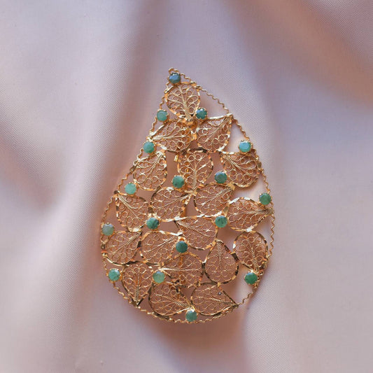 Emeralds Filigree Classic brooch